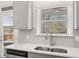 Kitchen sink with stainless steel appliances, white counters and cabinetry, offering natural light at 1861 Lacebark Elm Way, Lawrenceville, GA 30045