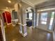Entryway with decorative columns and a view into the living room at 3817 Bay Orchard Ln, Loganville, GA 30052