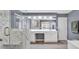 The primary bathroom features a double sink vanity, a marble shower, and modern fixtures at 510 Pinchot Way, Woodstock, GA 30188