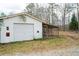 Detached garage with ample space and an attached chicken coop area at 8951 Brewer Rd, Douglasville, GA 30134