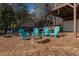 Backyard featuring an outdoor firepit with Adirondack chairs, perfect for cozy evenings with Gathering and friends at 1835 Tree Top Way, Marietta, GA 30062