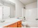 Bathroom featuring vanity, toilet, shower and tub offers a clean and functional space at 140 Ryan Ln, Covington, GA 30014