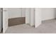 Hallway with carpeted floor and white walls with doorways and a utility closet at 1868 Lacebark Elm Way, Lawrenceville, GA 30045