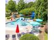 Fun splash pad area with colorful umbrellas and seating, perfect for families at 4550 Cold Spring Ct, Cumming, GA 30041
