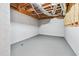 Unfinished basement with concrete floor and exposed ductwork, ready for customization at 8760 Colonial Pl, Duluth, GA 30097