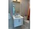 Bright bathroom vanity with white cabinets, a sleek mirror, and modern fixtures at 816 Berne St # 4, Atlanta, GA 30316