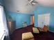 Spacious bedroom with vaulted ceilings, carpet floors, and natural light at 5546 Wellborn Creek Dr, Lithonia, GA 30058