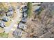 Overhead street view with marker at 851 Ashley Ln, bordering common green area with a pond at 851 Ashley Ln, Stone Mountain, GA 30087