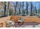 Wood deck showcasing wicker chairs with views of the surrounding woods at 2945 Monterey Dr, Decatur, GA 30032