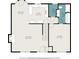 First floor plan featuring the living room, kitchen, dining area, bedroom, laundry, and bathroom at 1083 Lake Dr, Snellville, GA 30039