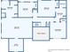 Floor plan of the second level of the home with four bedrooms, three bathrooms, and closets at 217 Colonial Dr, Woodstock, GA 30189