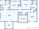 Upstairs floor plan of the home displays the layout of bedrooms, bathrooms, closets, and open spaces at 217 Colonial Dr, Woodstock, GA 30189
