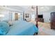 Elegant main bedroom boasts a four-poster bed and large windows at 217 Colonial Dr, Woodstock, GA 30189