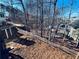 Enjoy this wooded backyard with a classic wooden fence, providing privacy and space for outdoor activities at 6302 Manassas Nw Pass, Acworth, GA 30101