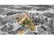 Birds eye view shows large lot with a tree-filled landscape with proximity to a lake at 260 Sandy Lake Cir, Fayetteville, GA 30214