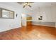 Spacious living room with hardwood floors and neutral paint at 135 Wilbanks Dr, Fayetteville, GA 30215