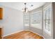 Breakfast nook featuring bright natural lighting and hardwood floors at 4477 James Wade Dr, Snellville, GA 30039