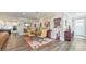 Open floor plan view of dining area with modern lighting and stylish decor at 124 Redford Ln, Canton, GA 30115