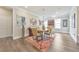 Elegant dining room with a wooden table, modern art, and stylish decor at 124 Redford Ln, Canton, GA 30115
