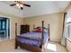 Bedroom featuring vaulted ceilings, a ceiling fan, and neutral wall color at 4150 Soaring Dr, Douglasville, GA 30135