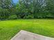 Sprawling backyard features lush green grass, bordered with mature trees offering privacy and shade at 12 Bonnie Glen Ln, Hampton, GA 30228