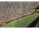Backyard featuring a manicured lawn, mature trees, and neatly trimmed bushes, offering a peaceful retreat at 3060 Salisbury Ln, Cumming, GA 30041