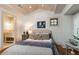 Comfortable bedroom with white walls, wood ceiling and trim, and modern decor at 4421 Paradise Cir, Vinings, GA 30339