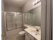 Clean bathroom with a shower, sink, toilet, and a vanity at 359 Cannongate Rd, Sharpsburg, GA 30277