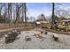 Backyard firepit area with seating, a gravel ground cover and retaining wall at 330 Chaffin Ridge Ct, Roswell, GA 30075