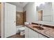 Full bathroom with marble counters and tile shower at 505 S Malton S Ct, Stone Mountain, GA 30083