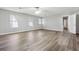 Bedroom with vinyl floors and a ceiling fan at 505 S Malton S Ct, Stone Mountain, GA 30083