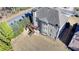 An aerial view of the house showcasing its deck, well-manicured lawn, and chimney at 4360 Autry Way, Alpharetta, GA 30022