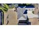 Detailed aerial shot of the house, driveway, and expansive green yard with surrounding trees at 4360 Autry Way, Alpharetta, GA 30022