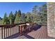 Wooden deck overlooking treeline, perfect for outdoor gatherings at 4360 Autry Way, Alpharetta, GA 30022