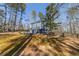 Beautiful backyard featuring a tiered deck, landscaping, a privacy fence and surrounded by mature trees at 710 Melanie Ct, Canton, GA 30115