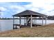 Waterfront dock featuring a covered pavilion, providing the perfect spot for recreation and relaxation at 2387 Battle Dr, Villa Rica, GA 30180