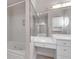 En suite bathroom featuring a soaking tub, shower and vanity at 300 Mill Creek Ct, Acworth, GA 30101