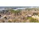 A scenic aerial view of a neighborhood located near a lake surrounded by lush greenery, perfect for nature enthusiasts at 4374 Westside Nw Dr, Acworth, GA 30101