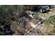 Aerial view showcasing the property and nearby homes, plus a pool in the adjacent backyard at 424 Cannonball Ct, Stockbridge, GA 30281