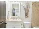 Neutral bathroom featuring a granite vanity, decorative tile surround, and stylish accents at 4 Candler Grove Dr, Decatur, GA 30030
