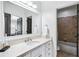 This bathroom features a single-sink vanity, a separate shower and bath tub at 4 Candler Grove Dr, Decatur, GA 30030