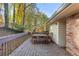 Wooden back deck with outdoor dining set, perfect for enjoying the surrounding wooded view at 2740 Pasco Se Ln, Atlanta, GA 30316