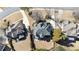 Aerial view of home showcasing the roof, driveway, and surrounding landscape at 6305 Deerwoods Trl, Alpharetta, GA 30005