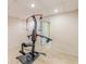 Basement featuring exercise equipment, neutral carpet, and recessed lighting at 5594 Mountain View Pass, Stone Mountain, GA 30087