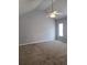 Bedroom with vaulted ceiling and ceiling fan at 10221 Deep Creek Pl, Union City, GA 30291