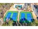 Aerial view of community tennis courts surrounded by trees and landscaping at , Marietta, GA 30064