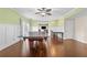 Expansive game room featuring hardwood floors, pool table, and an open design at 650 Village Crest Dr, Suwanee, GA 30024