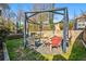 Outdoor gazebo area with seating and shade in a spacious backyard at 981 Cobb Place Manor Dr, Marietta, GA 30066