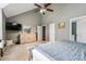 Spacious bedroom with vaulted ceiling, neutral decor, and ample closet space at 981 Cobb Place Manor Dr, Marietta, GA 30066