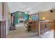 Comfortable living room featuring vaulted ceiling, fireplace, and a ceiling fan at 210 Meadow View Dr, Grayson, GA 30017